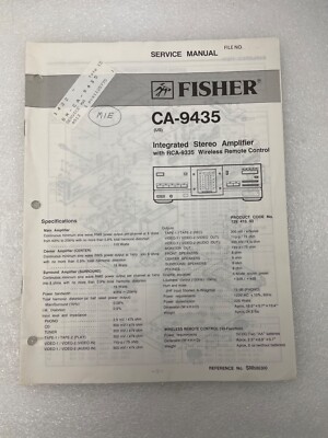 VTG Original Fisher CA-9435  Integrated Stereo Amplifier Service Manual Repair 1-image