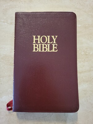 KJV Bible Center Column Reference Bible Burgundy Bonded Leather RL Zondervan!-image