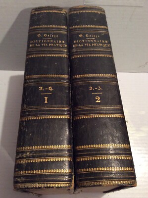 (2) Ca.1859 FRENCH LEATHER AND BLUE HARDBACK BOOKS-image