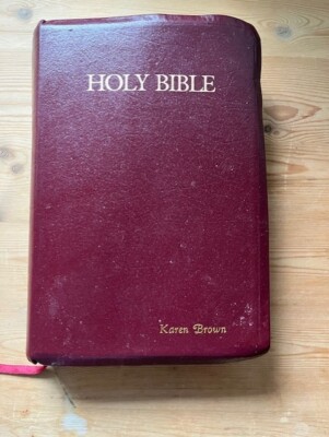 Holy Bible KJV Reference Edition Red Letter Nelson 2005BG Burgundy Leather GOOD!-image