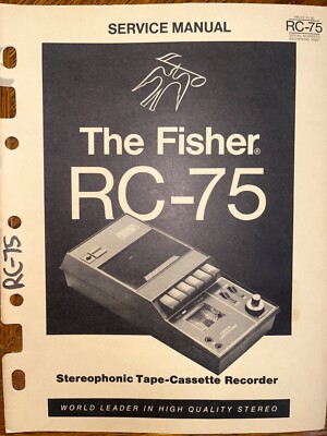 Fisher RC-75 Service Manual Stereo Tape Cassette Recorder Original-image