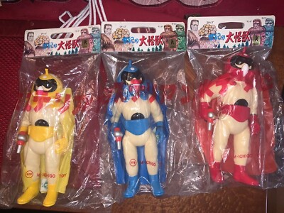 Mysterians  Soft Vinyl Figures Red Blue Yellow  SealWith Header Cards M1 Xplus-image