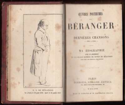 Beranger Oeuvres Posthumes Dernières Chansons Autobiography-image