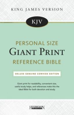 KJV Personal Size Giant Print Reference Bible (Genuine Leather, Black, Red Lette-image