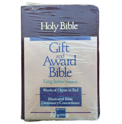 Holy Bible KJV Nelson Regency Black #162M Red Letter, New Sealed Gift And Award-image