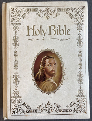 White Holy Bible King James Version Red Letter Reference Edition Regency 1971-image