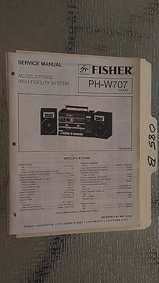 Fisher ph-w707 service manual original repair book stereo boombox radio tape-image