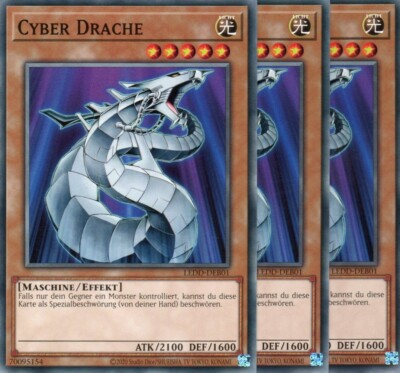 yugioh 3x cyber dragon ledd-deb01 common 2nd edition german-image