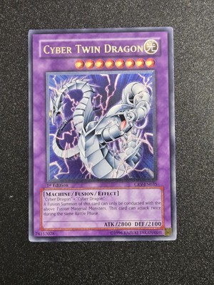 YUGIOH! Cyber Twin Dragon CRV-EN035 Ultimate Rare 1st Edition LP-image