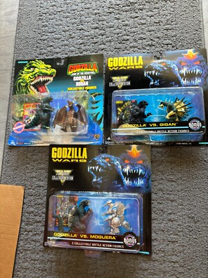 Godzilla Wars Action Figure 2-Packs Gigan Moguera Rodan Trendmasters 1994 MOC-image
