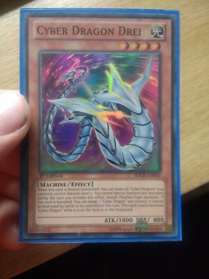NEW - Cyber Dragon Drei Super Rare 1st Edition SDCR-EN002 Card YuGiOh-image