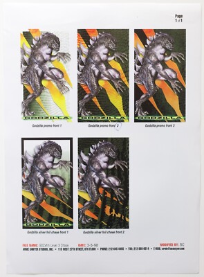 Godzilla Inkworks Supervue Premium Trading Cards 1998 PROMO CARD PUBLISHER PROOF-image