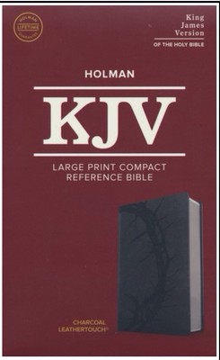 KJV Large Print Compact Reference Bible, Charcoal LeatherTouch Imitation Leather-image