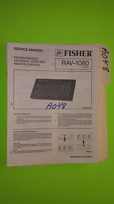 Fisher rav-1080 service manual original repair book stereo remote control-image