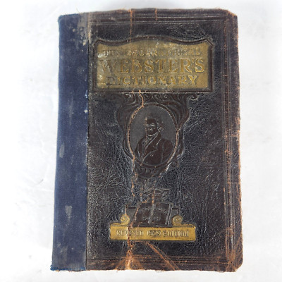 The Geographical Websters Dictionary Revised 1929 HC Leather Bound w/ Issues-image