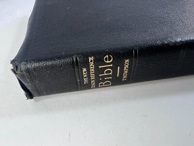 Chain Reference Bible Thompson B.B. Kirkbride 1964 Leather VTG Self Pronouncing-image