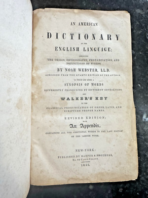 Noah Webster, Dictionary of English Language, Walker's Key, 1846-image
