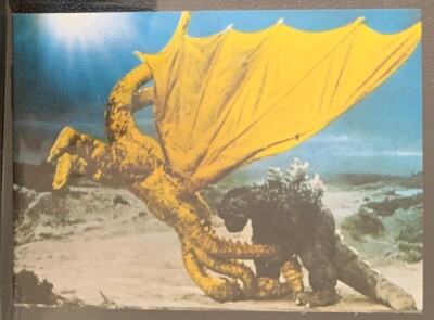 1973 vintage GODZILLA Amada Toho kaiju Card Japanese Ghidorah #44 a-image