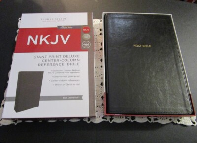 ** NKJV Deluxe Reference Bible *Giant Print 14pt* Black Imit Leather* NEW!! #817-image