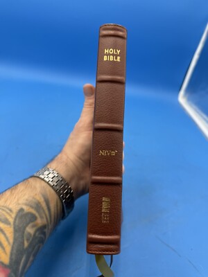 NIV Thinline Reference Bible - $119.99 Retail - Brown Genuine Buffalo Leather-image