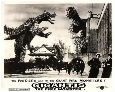 Gigantis The Fire Monster Original Lobby Card Godzilla fight Angurus Cult Sci Fi-image