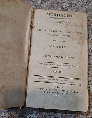 vintage book--1801 MORDAUNT Sketches of life, characters and manners Vol 2-image