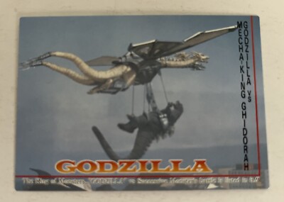 Godzilla King of Monsters trading card (Amada, 1995) #55, Mecha-King Ghidorah-image