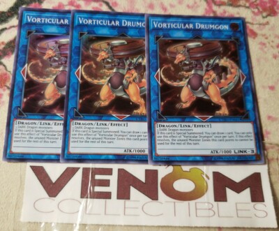 3x (M/NM) - Vorticular Drumgon - CYHO-EN041 - Super Rare - Unlimited YuGiOh-image