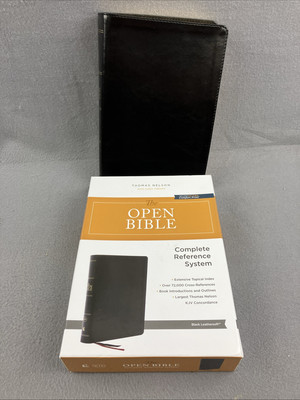 KJV, Open Bible, Leathersoft, Black, Red Letter Edition, Comfort Print - Thomas -image