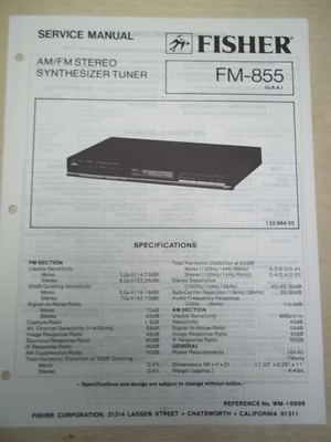Fisher Service/Repair Manual~FM-855 Stereo Tuner-image