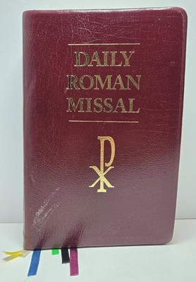 Burgandy Leather Large Print DAILY ROMAN MISSAL 2004 6th edition SCAR ON COVER-image