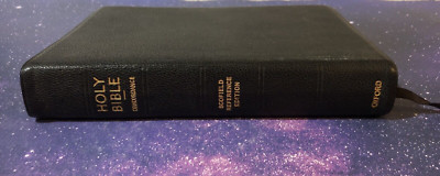 Oxford Scofield Reference KJV Bible 1945 Indexed Morocco Leather Silk Sewed-image