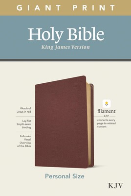 KJV Personal Size Giant Print Bible, Filament Enabled (Genuine Leather, Burg...-image