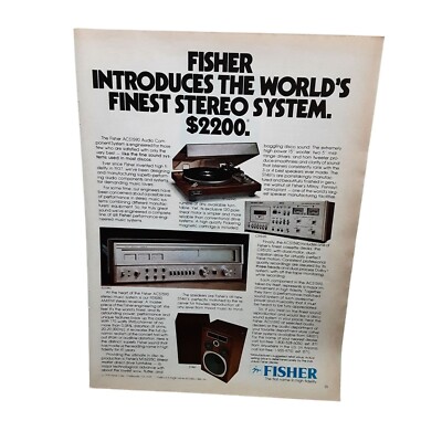 1978 Fisher Worlds Finest Stereo System Vintage Print Ad 70s-image