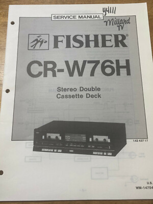 FISHER CR-W76H STEREO DOUBLE CASSETTE DECK ORIGINAL SERVICE REPAIR MANUAL -image