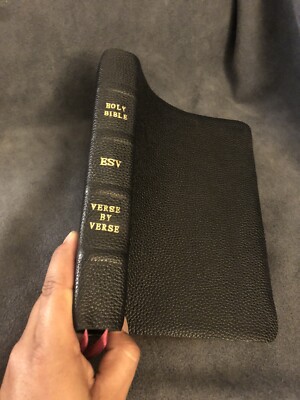 ESV ENGLISH STANDARD VERSION verse by verse reference Bible Soft Black Leather-image