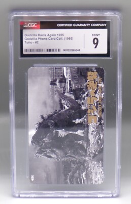 CGC 9 Japanese GODZILLA RAIDS AGAIN Promo PHONE CARD Japan MONSTER Anguirus !!!-image