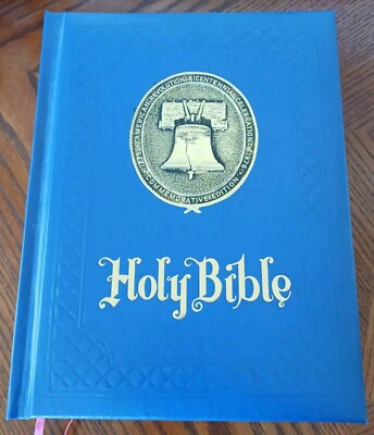 Holy Bible Freedom Edition KJV Blue Faux Leather 1975 Color Illustrations -image