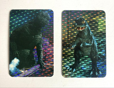 Godzilla Baby 1993 Meiji Holocard Set 2, collectible, rare hologram cards-image