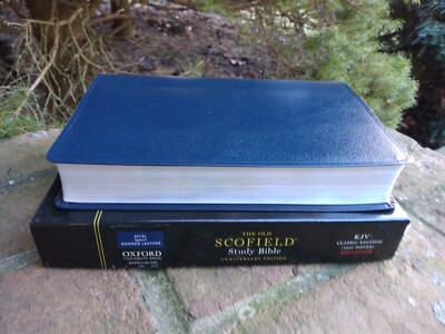 Oxford 1945 edition Navy Leather Old Scofield KJV Study Reference Bible-image