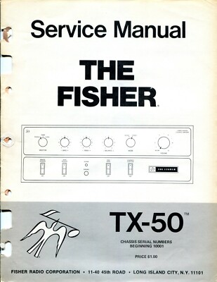 Vintage Fisher Service Manual Master Control Amplifier Model TX-50-image