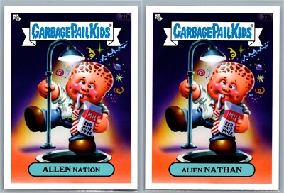 Alien Nation James Caan Garbage Pail Kids 80s Sci-Fi Movie Spoof 2 Card Set-image
