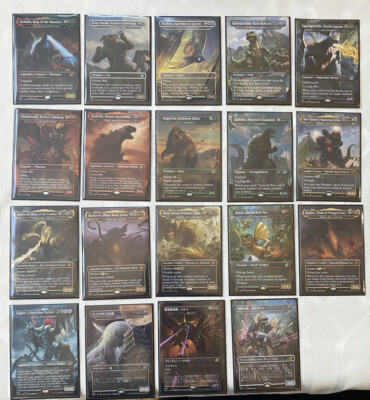 COMPLETE SET (19) GODZILLA *Non-Foil* Magic Cards MT/NM 2x-Sleeved -TCGshowcase--image