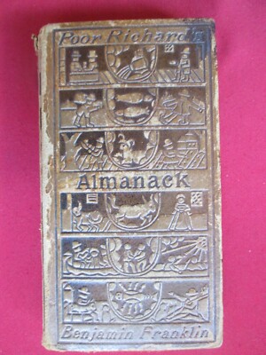 Antique Benjamin Franklin Poor Richard’s Almanack Leather 1904 Edition Rare Book-image