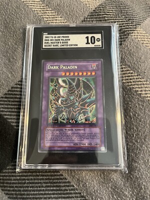 2003 YUGIOH! PROMO DUEL MASTER'S GUIDE #001 DARK PALADIN GRADED SGC 10 GEM MINT-image