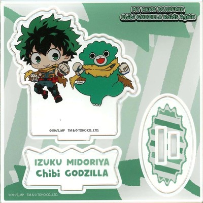 My Hero Academia Izuku Midoriya Chibi Godzilla Acrylic Stand Plate Chibi Godz...-image