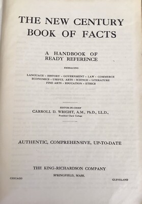 The New Century Book Of Facts A Handbook Of Ready Reference First Printed 1909-image
