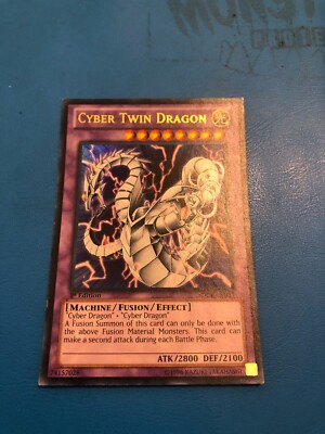 YUGIOH Ultra Rare Cyber Twin Dragon SDCR-EN037 1st Edition-image