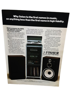 1982 Fisher 8500 Home Rack Stereo System Original Print Ad 80s-image