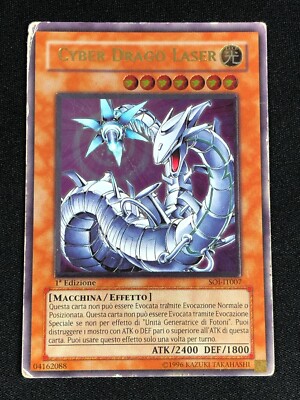 YUGIOH LASER CYBER DRAGON SOI-EN007 1ST ULTIMATE HP/CREASES ITALIAN-image